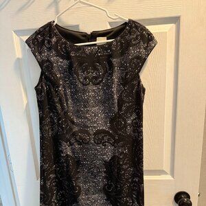 Chico's Knee Length Black and White Dress Size 1